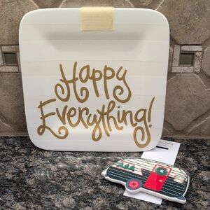 Coton Colors Happy Everything Mini Plate White Stripe with Camper Attachment